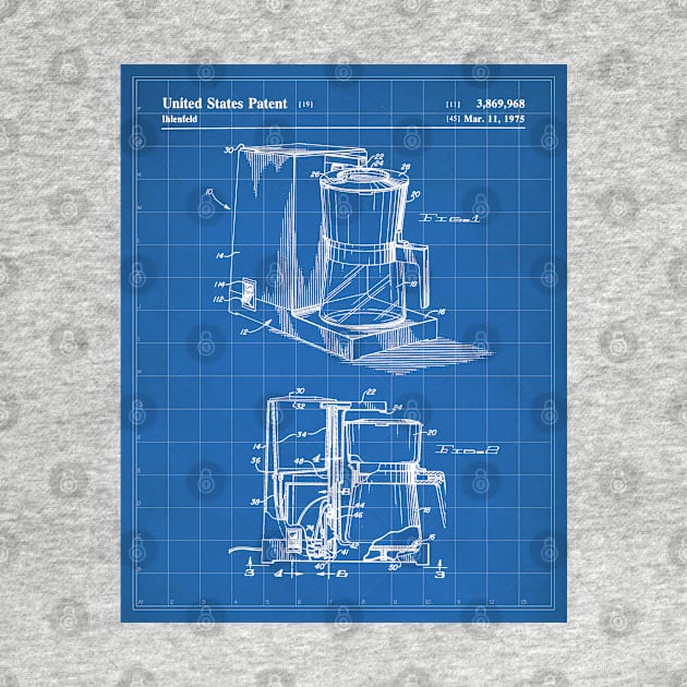 Coffee Maker Patent - Coffee Lover Kitchen Cafe Decor Art - Blueprint by patentpress